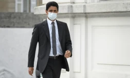 Le président du beIN Media et du PSG Nasser Al-Khelaïfi, à son arrivée au Tribunal pénal fédéral de Bellinzone, le 14 septembre 2020