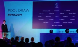Tirage au sort du Mondial-2019 de rugby, le 10 mai 2017 à Kyoto
