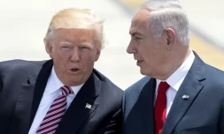 (ILLUSTRATION) Les dirigeants américain Donald Trump et israélien Benjamin Netanyahu à Tel Aviv le 22 mai 2017