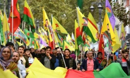 Manifestationà Marseille le 12/10/2019, pour protester contre l'offensive turque dans le nord de la Syrie, malgré le tollé international et les menaces de sanctions américaines