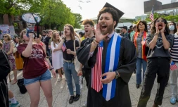 Manifestation d'étudiants d'Harvard le 27 mai 2025