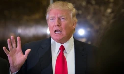 Donald Trump s'adresse à des médias à la Trump Tower, le 13 janvier 2017, à New York.