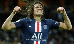 L'attaquant uruguayen du Paris-SG, Edinson Cavani, buteur lors du match de Ligue 1 face à Lyon, au Parc des Princes, le 9 février 2020