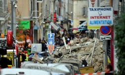 Un périmÚtre de sécurité a été mis en place aprÚs l'effondrement des deux immeubles le 5 novembre 2018 à Marseille