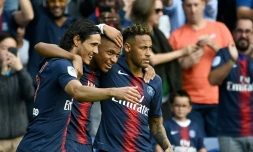 Le PSG d'Edinson Cavani, Kylian Mbappé et Neymar Jr, face à Angers, le 25 août 2018 au Parc des Princes, va connaître ses adversaires en Ligue des champions