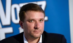 Ancien du Nouveau parti anticapitaliste (NPA), Aurélien Legrand, vice-président du groupe FN au Conseil régional d'Ile-de-France, le 14 octobre 2015 à La Plaine-Saint-Denis