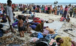Plus d'une centaine de réfugiés rohingyas sont arrivés sur l'ßle de Sabang, dans la province d'Aceh (ouest de l'Indonésie), le 2 décembre 2023