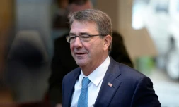 Le secrétaire à la Défense américain Ashton Carter au siÚge de l'Otan à Bruxelles le 10 février 2016