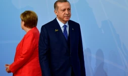 La chancelière allemande Angela Merkel et le président turc Recep Tayyip Erdogan, le 7 juillet 2017