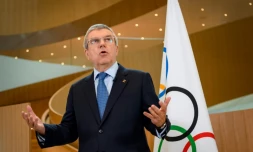 Le président du comité olympique Thomas Bach, lors d'une rencontre à Lausanne, le 3 mars 2020