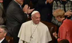Le pape François arrive au Congrès américain, le 24 septembre 2015 à Washington