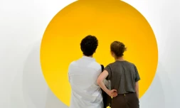 "Monochrome Yellow" (2017) de l'artiste britannique Sir Anish Kapoor, le 13 juin 2017 à Bâle 