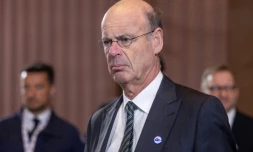 Le ministre de l'Economie Eric Lombard, le 11 avril 2025 à Varsovie