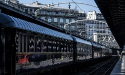 Les voitures art déco de l'Orient-Express à la gare de l'Est, le 13 mai 2019 à Paris