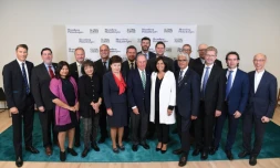 L'ancien maire de New York en compagnie de maires du monde entier venus au Sommet mondial pour l'action climatique à San Francisco, le 12 septembre 2018