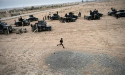 Des membres du service anti-terroriste irakien près du village de Bazwaya, à l'est de Mossoul, le 31 octobre 2016