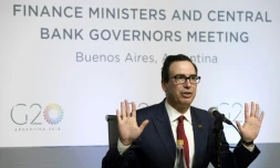 Le secrétaire américain au Trésor Steven Mnuchin lors du G20 Finances de Buenos Aires, le 20 mars 2018