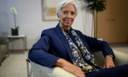 La patronne sortante du FMI Christine Lagarde lors d'un entretien avec l'AFP le 19 septembre 2019