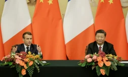 Le président français Emmanuel Macron et son homologue chinois Xi Jinping, lors d'une conférence de presse commune le 6 novembre 2019 à Pékin