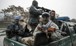 Talibans patrouillant à Kaboul le 21 janvier 2022