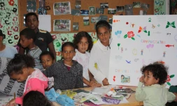 Des enfants de la Cité Franklin à l'Étang-Salé Les Hauts (Photo D.R.)