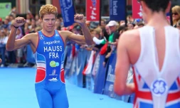 David Hauss remporte la médaille de Bronze lors du championnat d'Europe de triathlon à Athlone, Irlande. (Photo: T.Deketelaere)