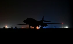 Un bombardier américain B-1 Lancer sur la base aérienne de Fairford, au Royaume-Uni, le 7 mars 2026