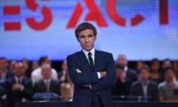David Pujadas sur le plateau de l'émisssion "Des paroles et des actes" sur France 2 le 24 septembre 2015 à Paris