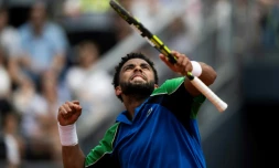 Arthur Fild, tombeur de Stefanos Tsitsipas, au Masters 1000 de Rome le 11 mai 2025