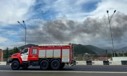 Un camion de pompiers à Touapsé, dans le sud de la Russie, le 29 avril 2026
