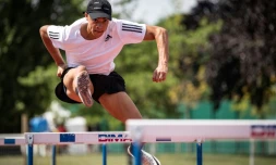 Le jeune Franco-Australien Sasha Zhoya lors d'une séance d'entraînement à l'INSEP de Paris-Vincvennes, le 25 juin 2019