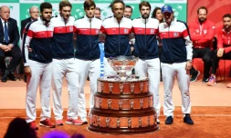 Présentation de l'équipe de France de Coupe Davis pour la finale face à la Croatie, au stade Pierre-Mauroy, le 22 novembre 2018   
