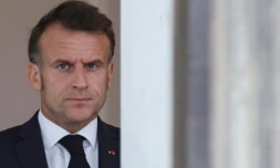 Le président français Emmanuel Macron au palais de l'Elysée à Paris, le 14 juillet 2025