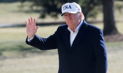 Donald Trump de retour à la Maison Blanche le 07 janvier 2018 après avoir passé le week-end dans la résidence de Campd David