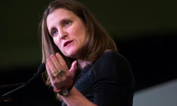 La ministre des Affaires Etrangères canadienne Chrystia Freeland le 23 avril 2018 à Toronto, au Canada