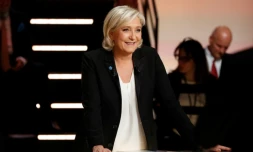 Marine Le Pen, candidate d'extrême droite à la présidentielle française à Aubervilliers, près de Paris, le 20 mars 2017