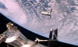 Le vaisseau Cygnus en approche de la station spatiale internationale, le 23 octobre