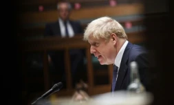 Le Premier ministre britannique Boris Johnson Ă la Chambre des Communes Ă Londres le 21 octobre 2020