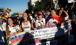 Des Israéliens lors de la Gay Pride à Jérusalem, le 21 juillet 2016
