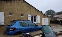Inondations à Saint-Mitre-les-Remparts, prÚs de Marseille, aprÚs de fortes intempéries qui ont touché une bonne partie du Midi et de la Corse, le 20 octobre 2026