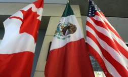 Les drapeaux canadien, mexicain et américain à Ottawa le 24 septembre 2017