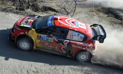 Le Français Sébastien Ogier au volant de sa Citroën lors de la 2e journée du Rallye du Mexique, le 9 mars 2019 à Guanajuato