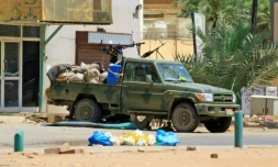 Un véhicule des forces de sécurité soudanaises dans les rues de Khartoum, le 6 juin 2019