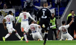 Nabil Fekir (d) auteur du but de la victoire pour l'OL face à Monaco, le 13 octobre 2017 à Lyon