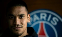 Le gardien du Paris SG, Alphonse Areola, le 13 avril 2018 au Camp des Loges, à Saint-Germain-en-Laye, près de Paris