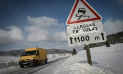 Route verglacée le 17 janvier 2017 à Mouthe 