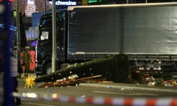 Le camion qui a foncé sur la foule d'un marché de Noël, le 19 décembre 2016 à Berlin
