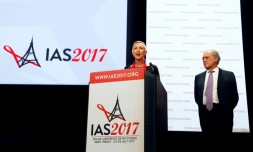 Linda-Gail Bekker, chercheuse au Desmond Tutu HIV Centre (Afrique du Sud) et présidente de la Société internationale du sida, le 23 juillet 2017 à Paris