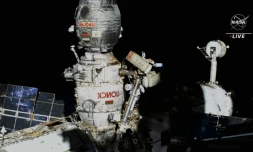Photo prise à partir d'images de NASA TV d'une vue extérieure de la Station spatiale internationale (ISS), le 21 juillet 2022
