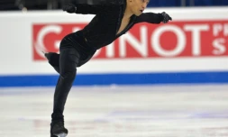 Florent Amodio lors du programme libre Ă l'Euro de patinage artistique, le 28 janvier 2016 Ă Bratislava